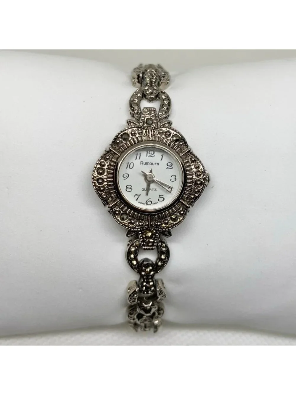 Vintage Rumours Japan Marcasite women watch 21mm quartz analog 6.5” running